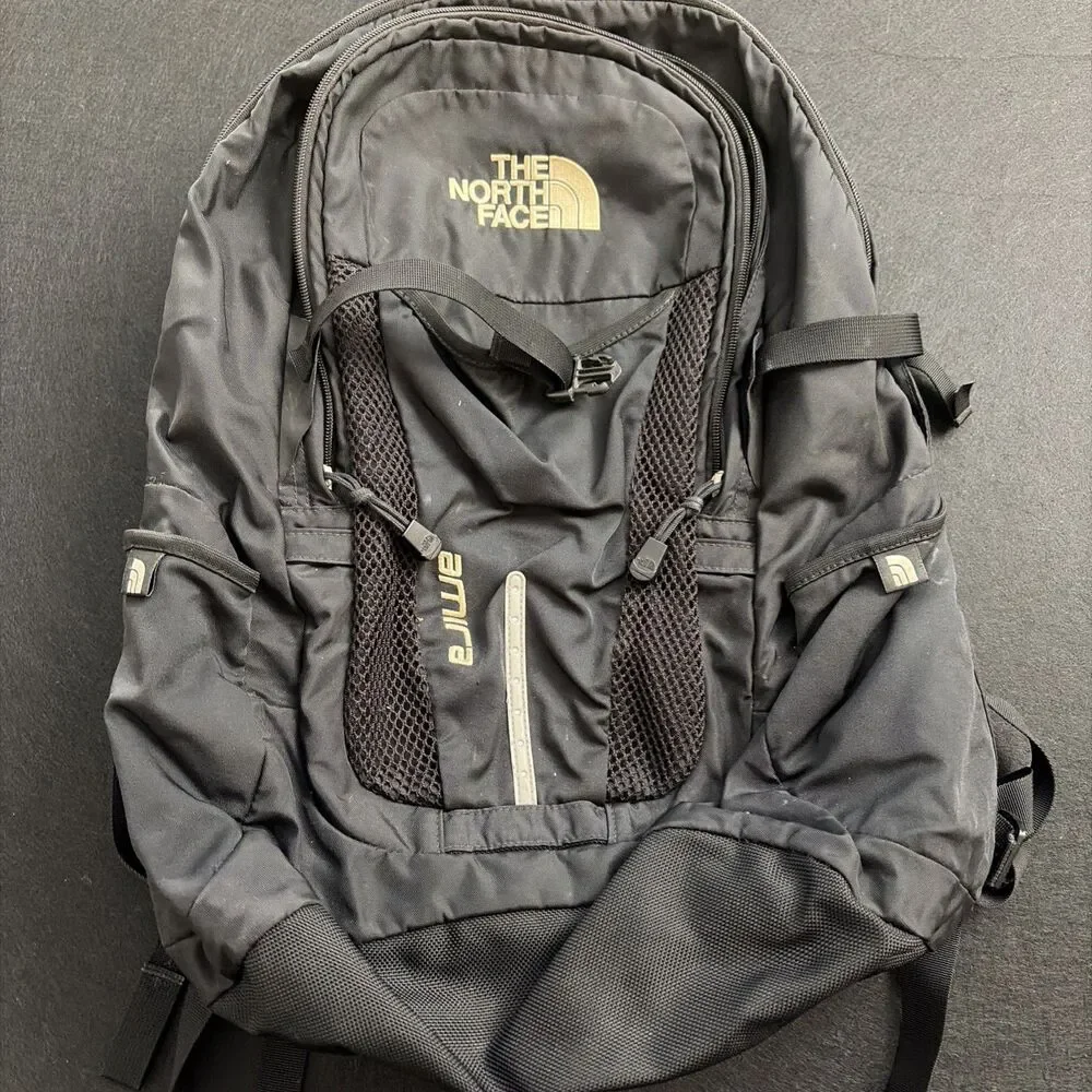 The North Face Amira Multi-Pocket Backpack Black Rare borealis jester school